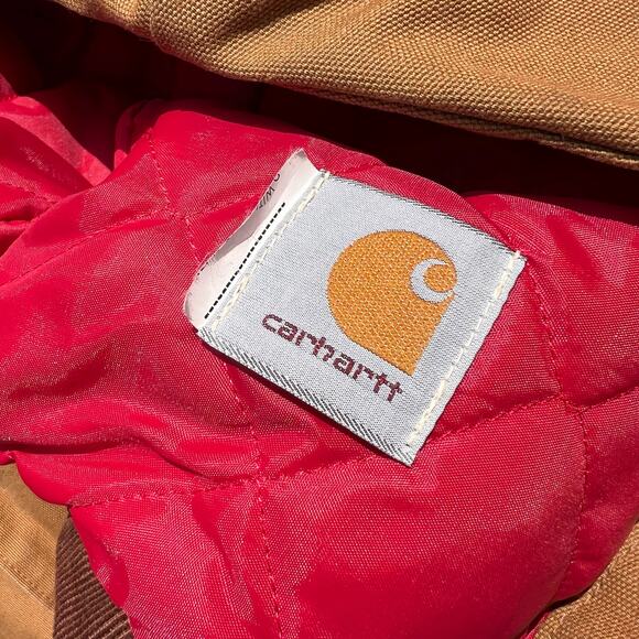 Vintage 80s Union Made Carhartt Blanket Lined Chore Coat Hood Jacket Workwear - Picture 8 of 12